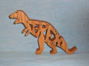 TRex Wooden Puzzle from Hueby's Scrollsaw Art